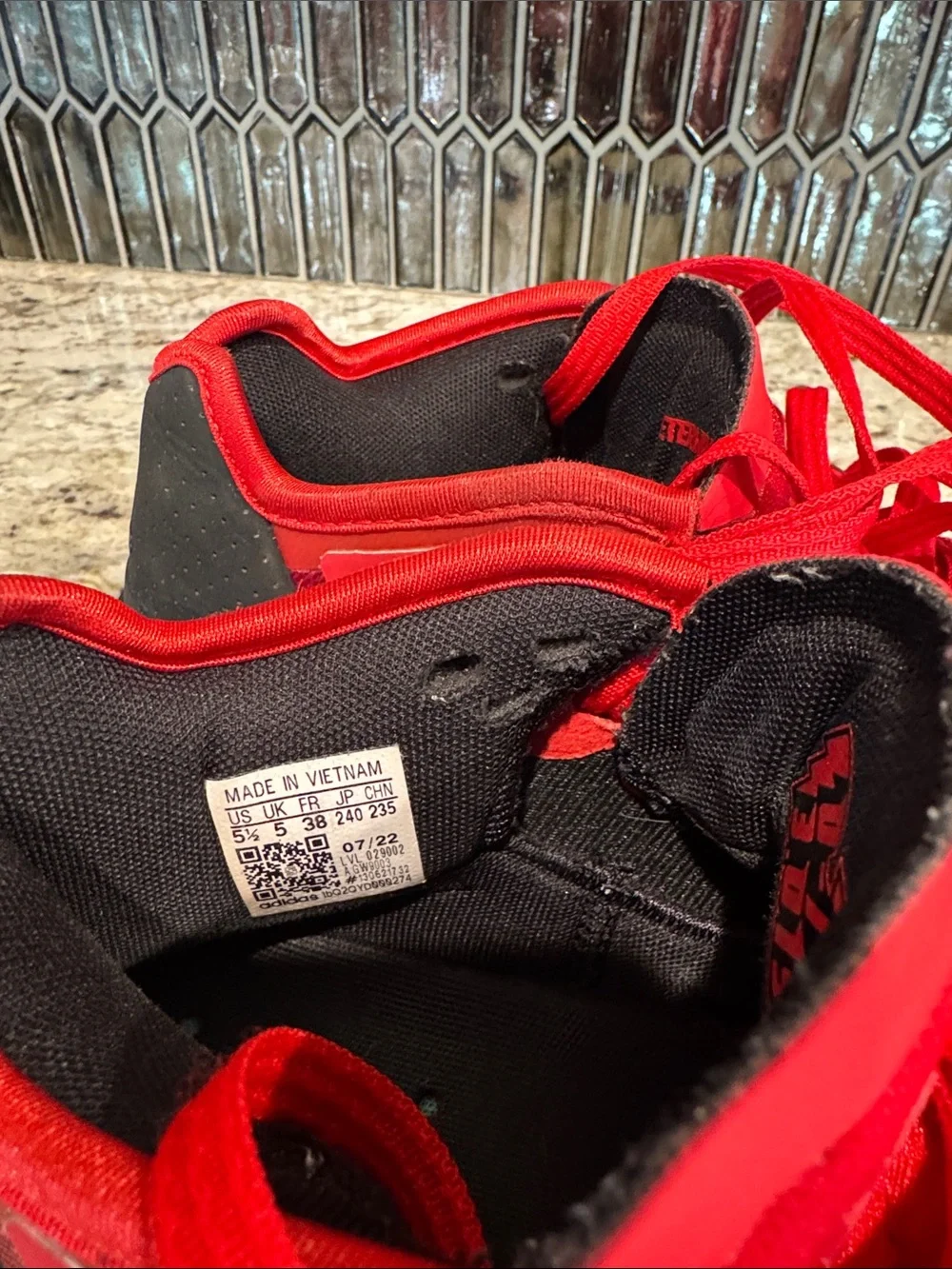 adidas D.O.N. Issue #4 Kids Red and Black Basketball Sneakers